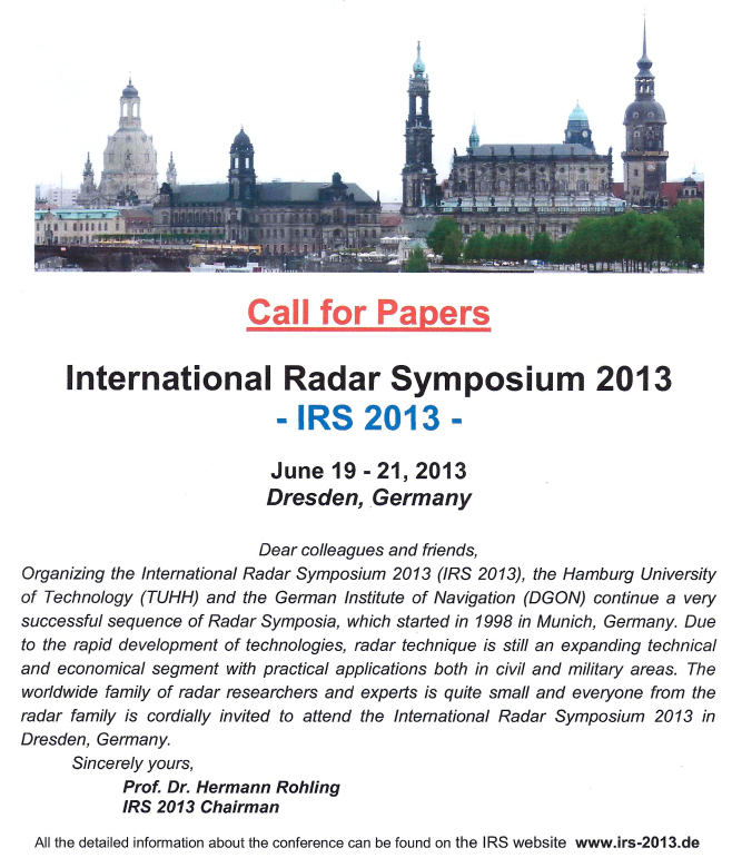 Call for Papers -IRS 2013- Dresden, Germany