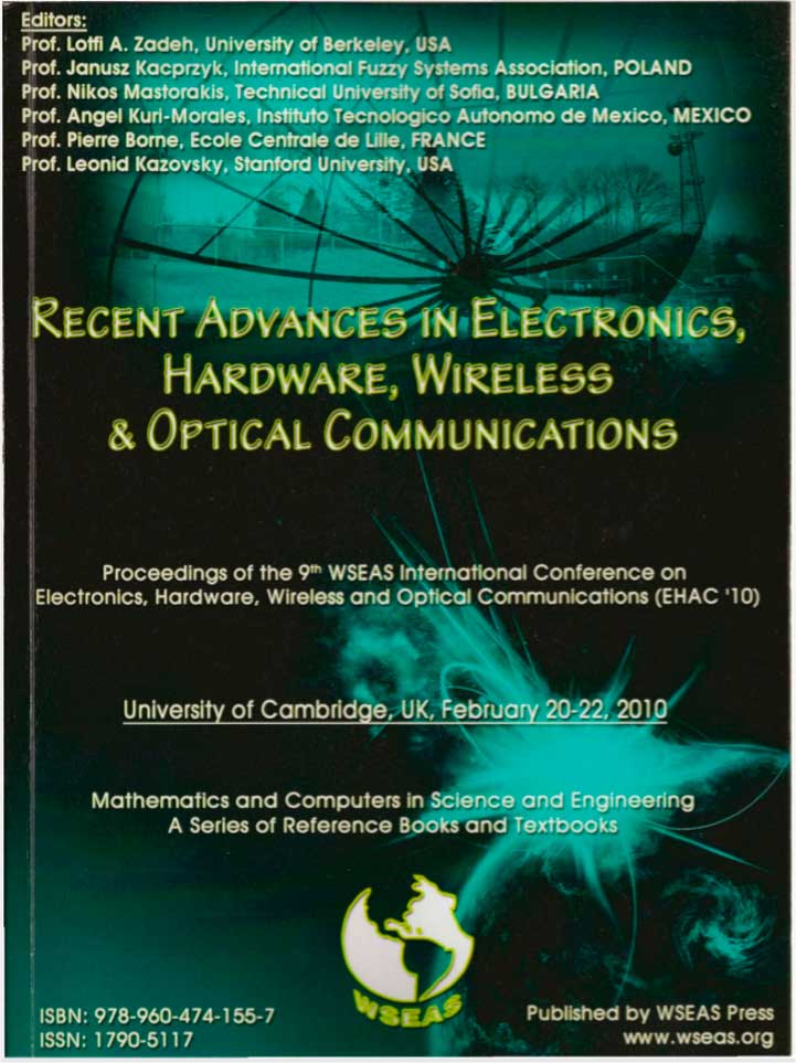 Recent Advances in Electronics, Hardware, Wireless & Optical Communications 2010 г. University of Cambridge, UK
